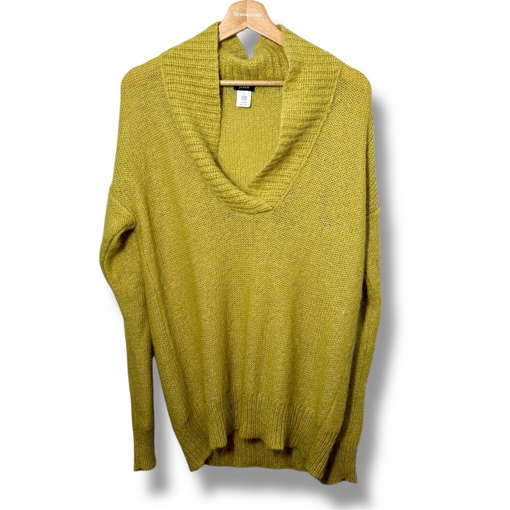 J. Crew Mohair/Wool Blend V-Neck Chartreuse Sweater